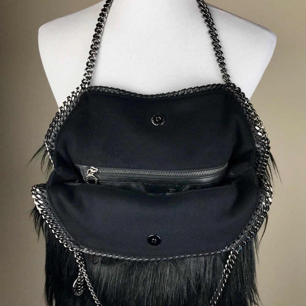 Stella McCartney Black Alter Faux Fur Tote Bag - Picture 7 of 8